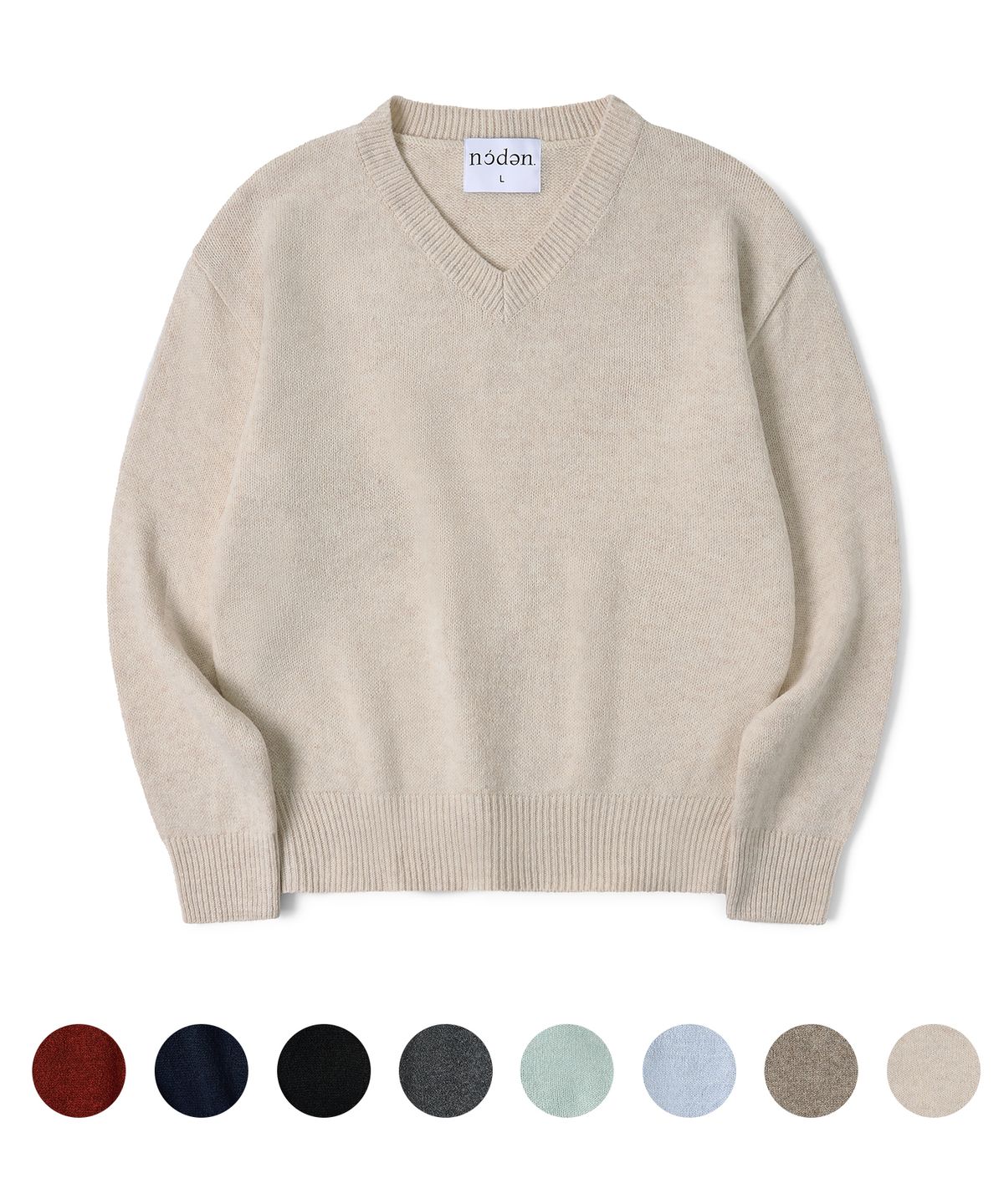 노든(NODEN) SOFT WOOL BLEND V-NECK CROP KNIT - 8COLOR