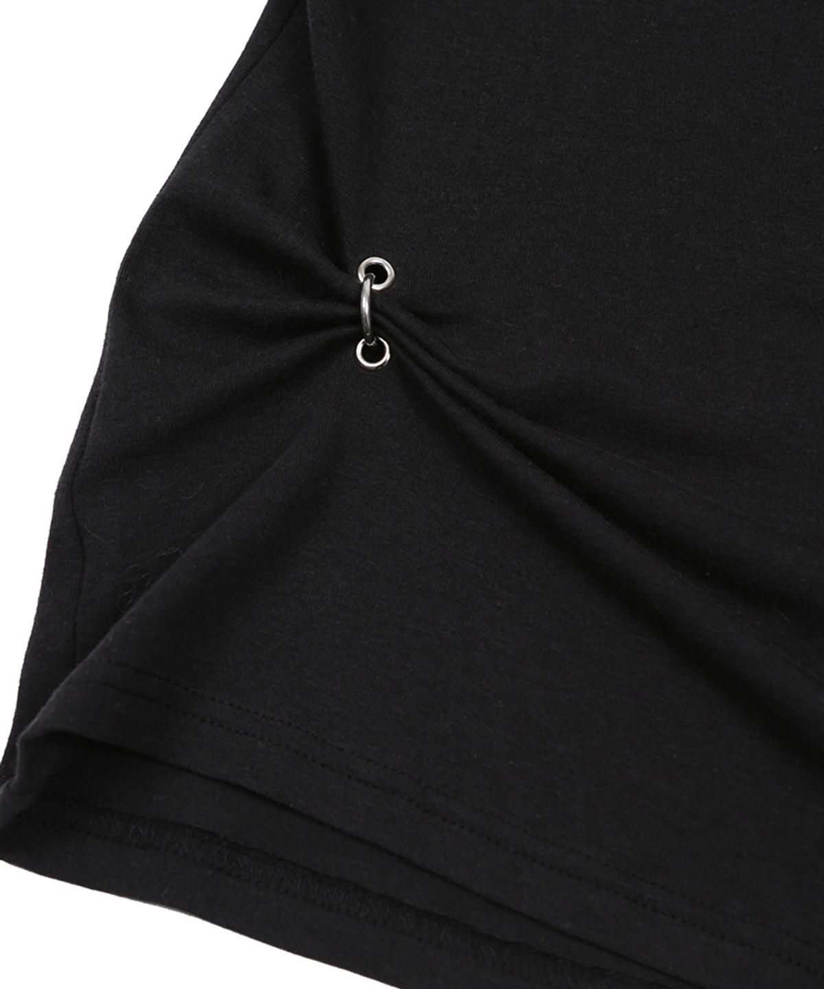 어니브(ANIV) PIERCING EYELET T-SHIRT BLACK