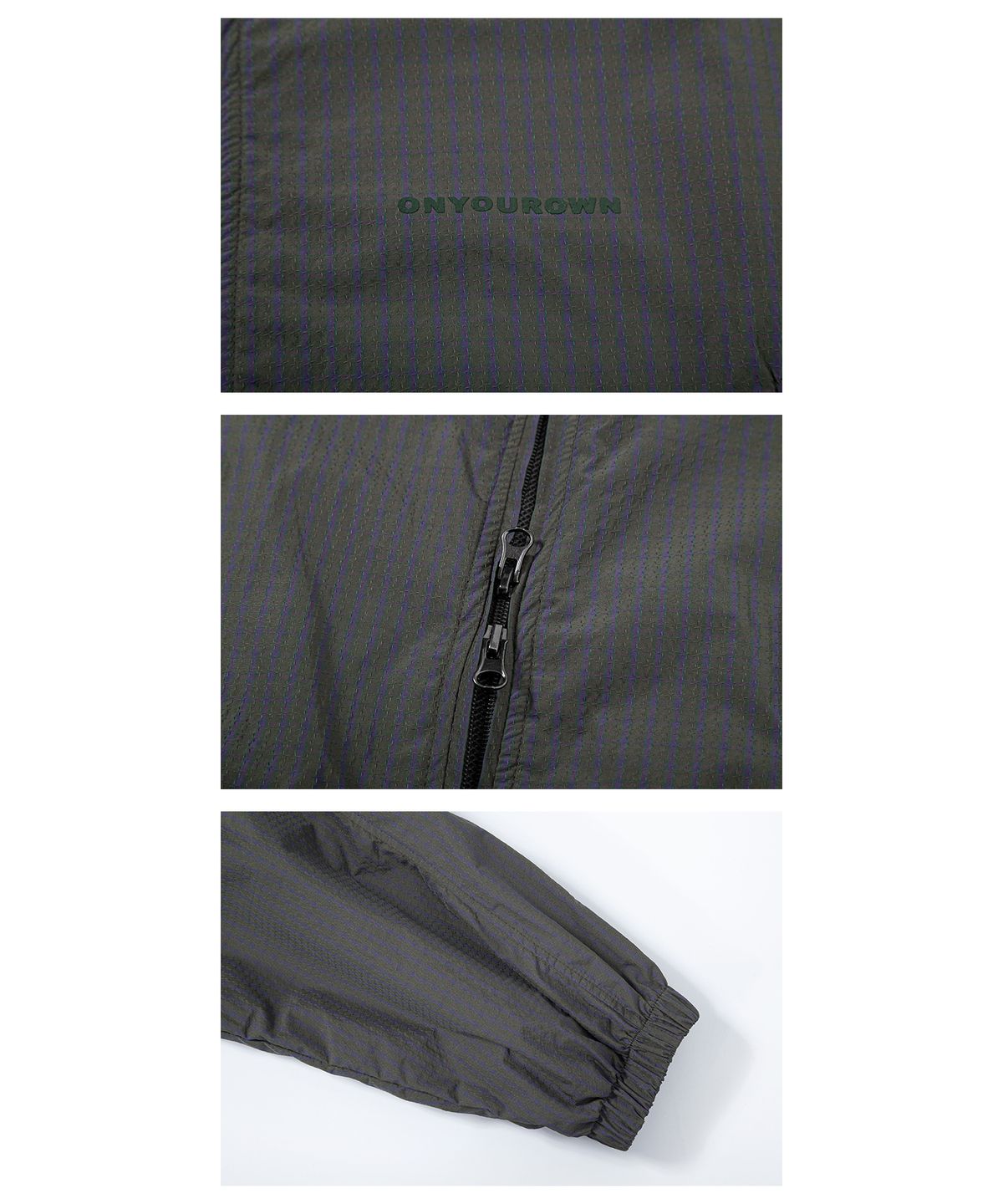 온유어오운(ONYOUROWN) CHECK WINDBREAKER (KHAKI)