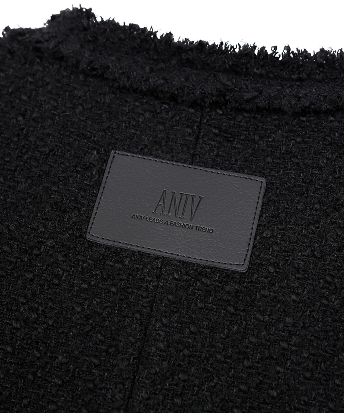 어니브(ANIV) VINTAGE BUTTON TWEED JACKET BLACK