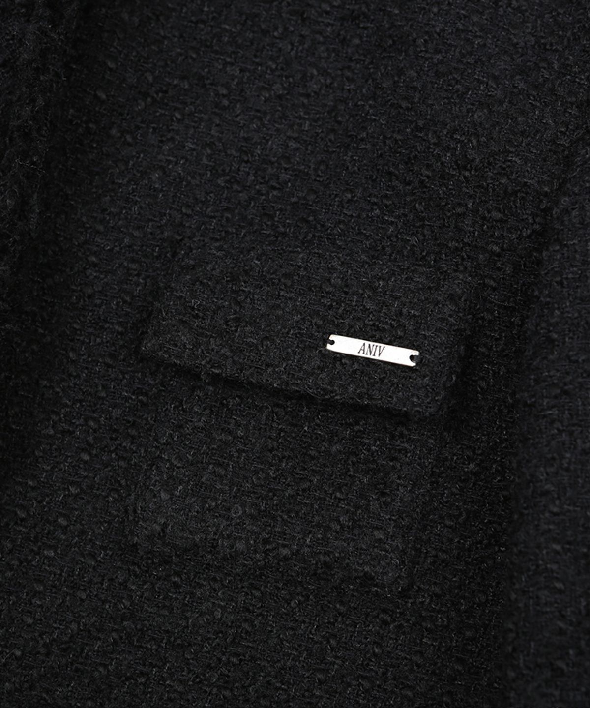 어니브(ANIV) VINTAGE BUTTON TWEED JACKET BLACK