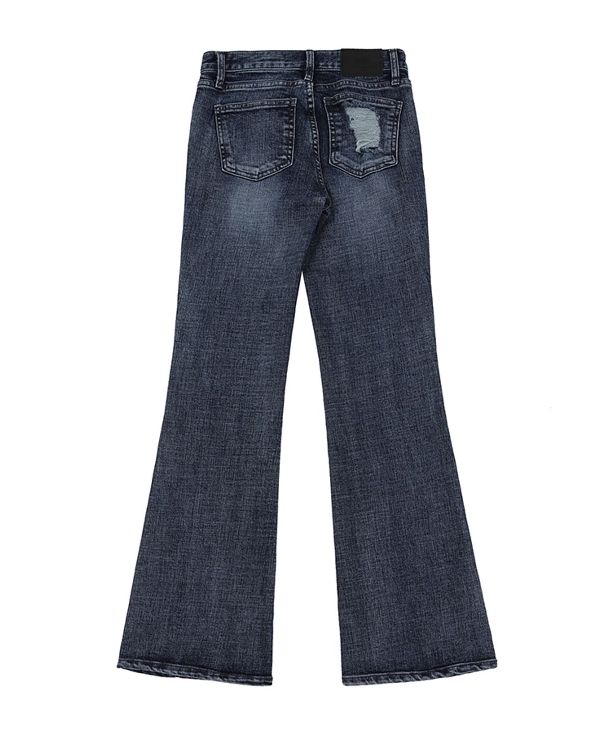 어니브(ANIV) SLIT DAMAGE BOOTS CUT PANTS VINTAGE BLUE