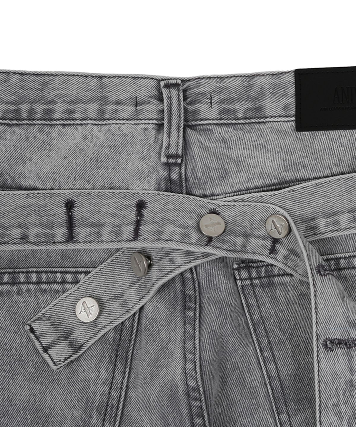 어니브(ANIV) CINCH BACK DENIM PANTS GRAY