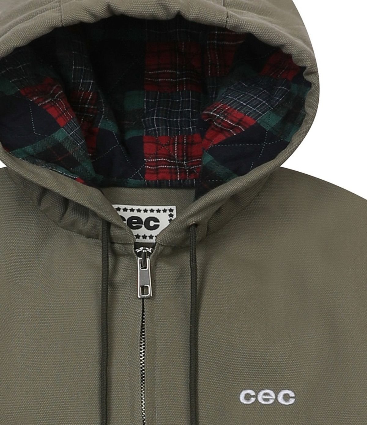 챈스챈스(CHANCECHANCE) CEC CATION OXFORD WORK ZIP-UP HOODIE(KHAKI)