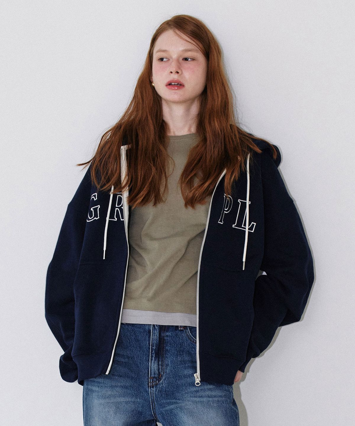 그라스플랜(GRASPLAN) Layered T-shirt_Khaki Gray