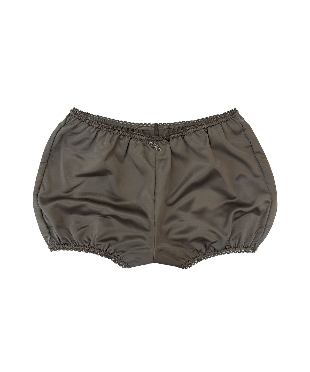 체리퀴리(CHERRYQUIRI) suede satin peek mini sk - khaki
