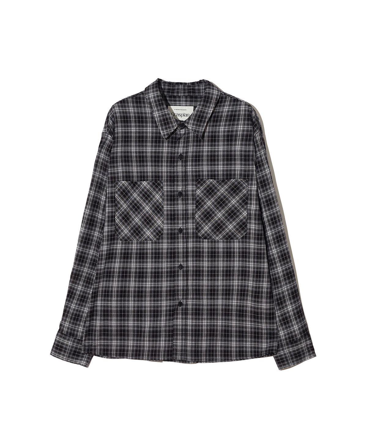 그라스플랜(GRASPLAN) Loose Fit Classic Check Shirt_Black