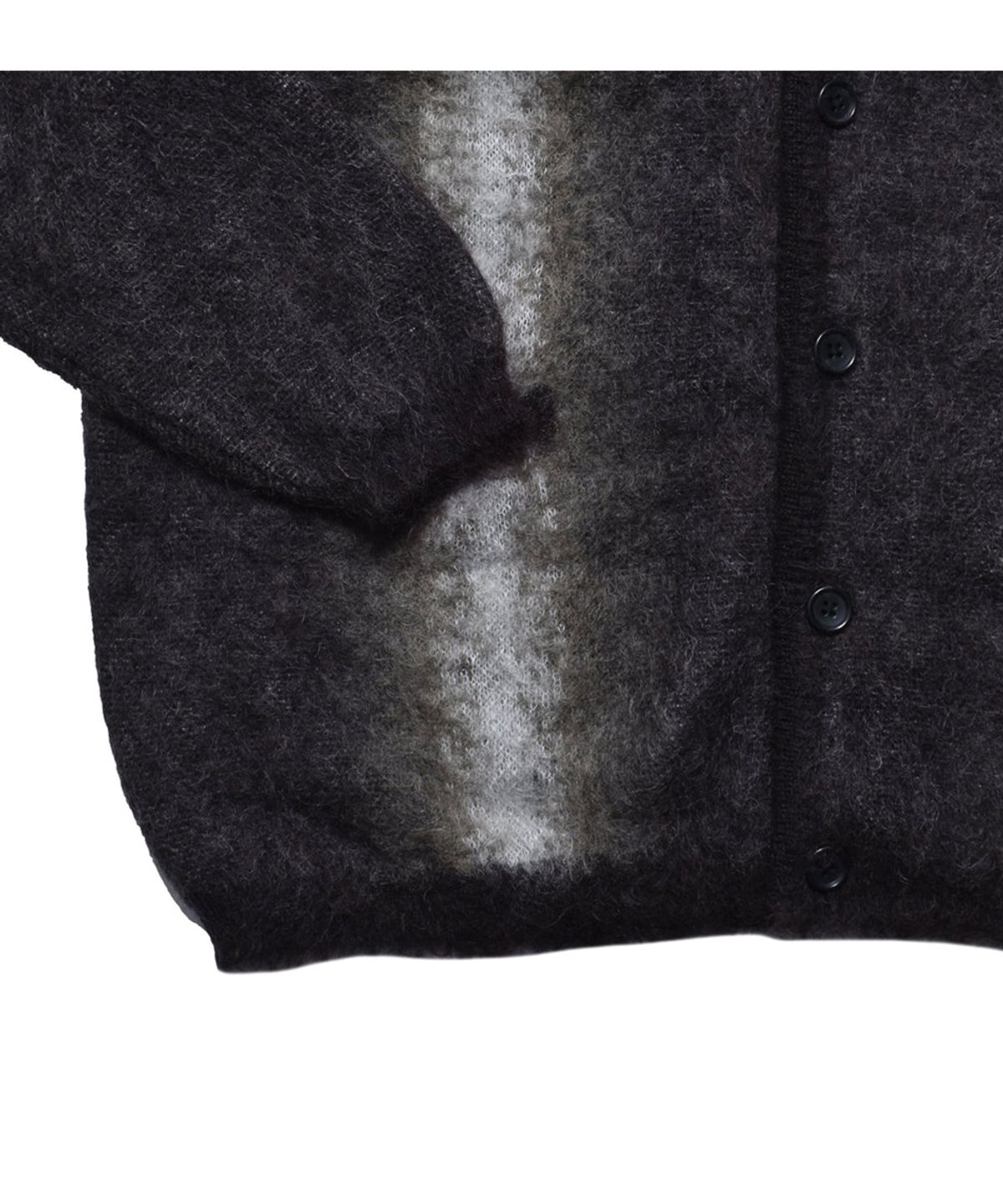마인데님(MINEDENIM) Fuzzy Stripe Mohair Knit Cardigan - BLT