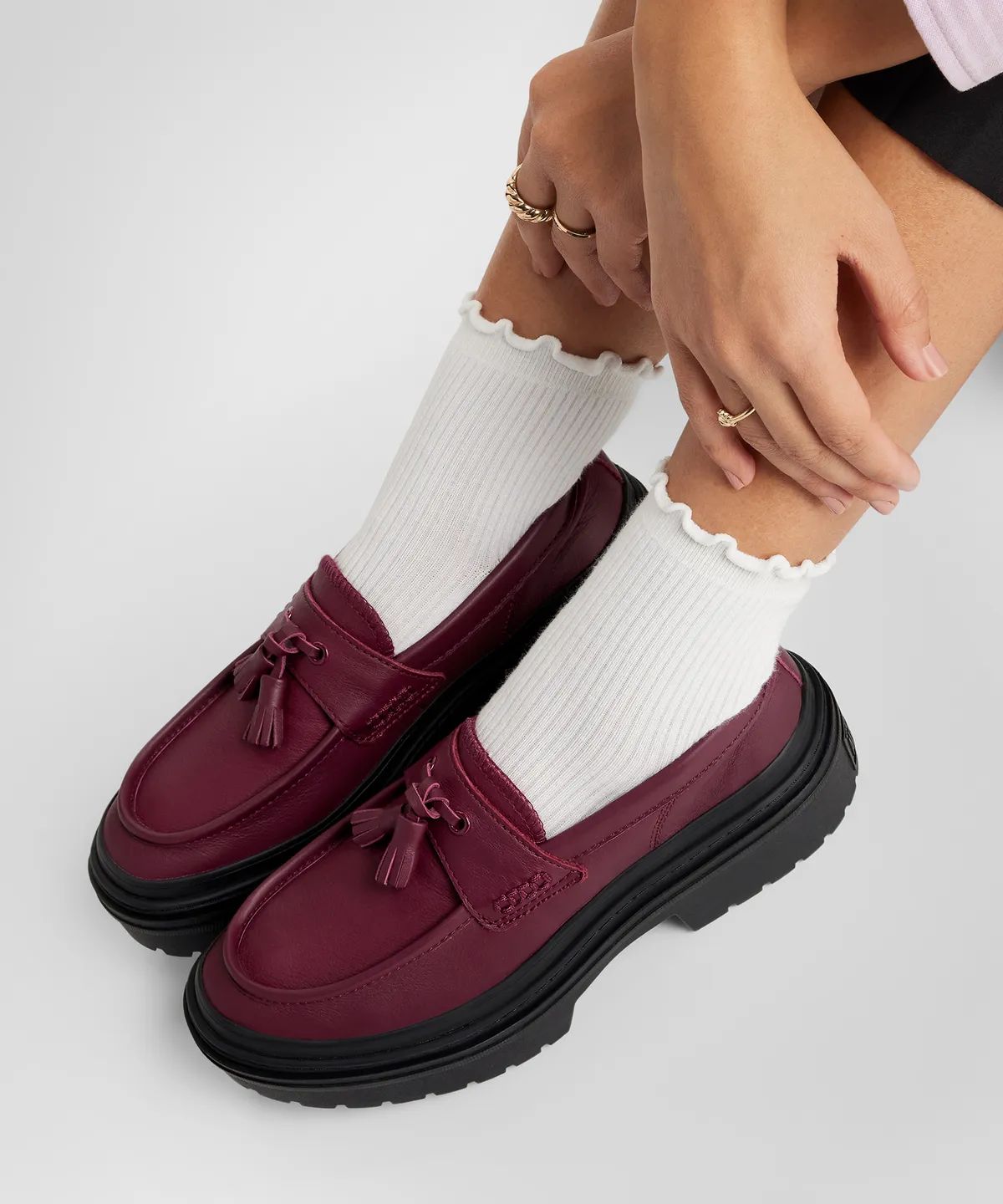 컨버스(CONVERSE) 척테일러 올스타 러기드 힐 로퍼 레더 딥 보르도 A14708C
