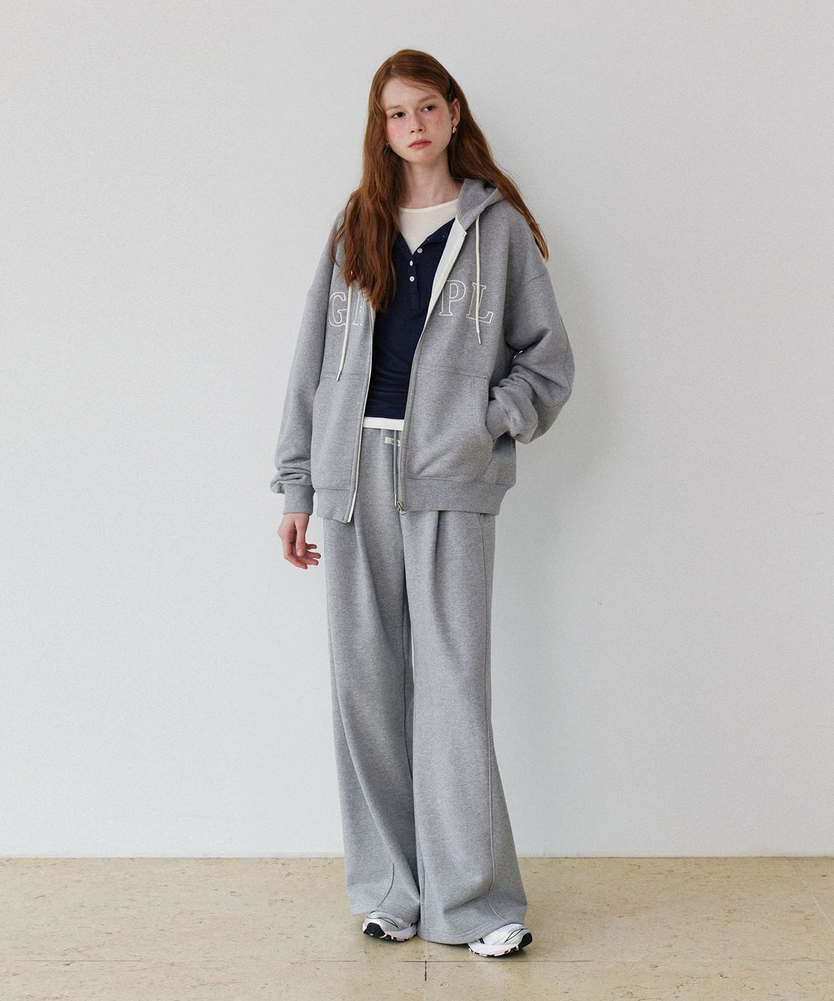 그라스플랜(GRASPLAN) Hood zip-up Jacket_Melange Gray