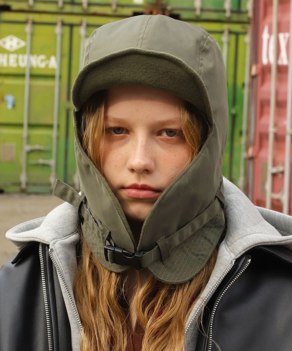 슬리피슬립(SLEEPYSLIP) N.25 F/W REVERSIBLE SATIN KHAKI TROOPER HAT