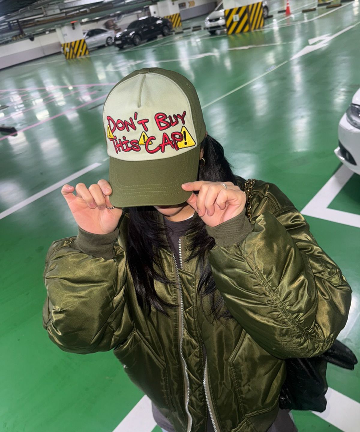윤 애(YOON AE) DBTC 5panel ball cap (Olive Green)