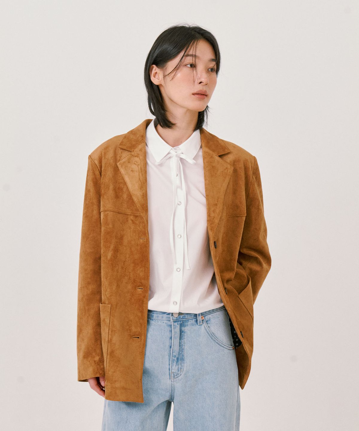 그라스플랜(GRASPLAN) Suede Over-fit Jacket_Camel