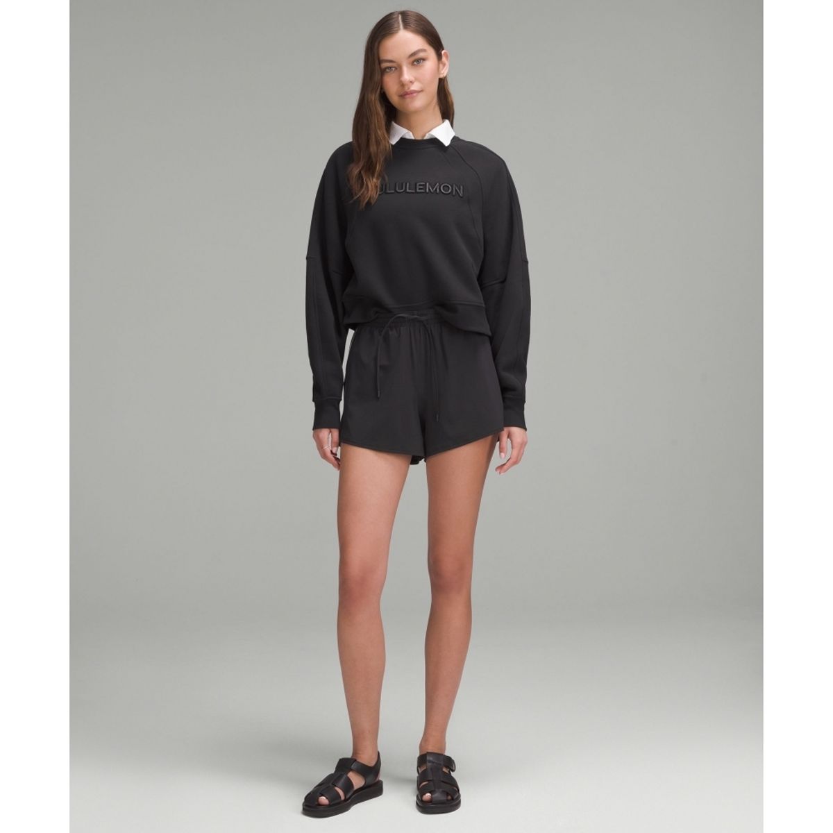 룰루레몬(LULULEMON) 코트 라이벌 하이라이즈 쇼츠 3inch  BLK WHT