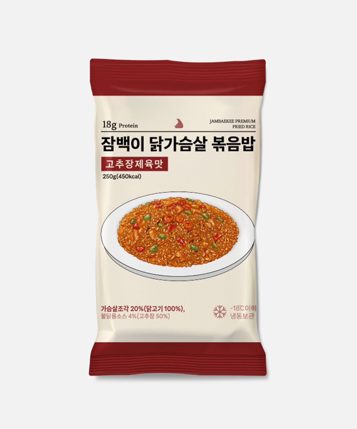 잠백이(JAMBAEKEE) 닭가슴살 볶음밥 250g 야채맛 외 8종 10개입