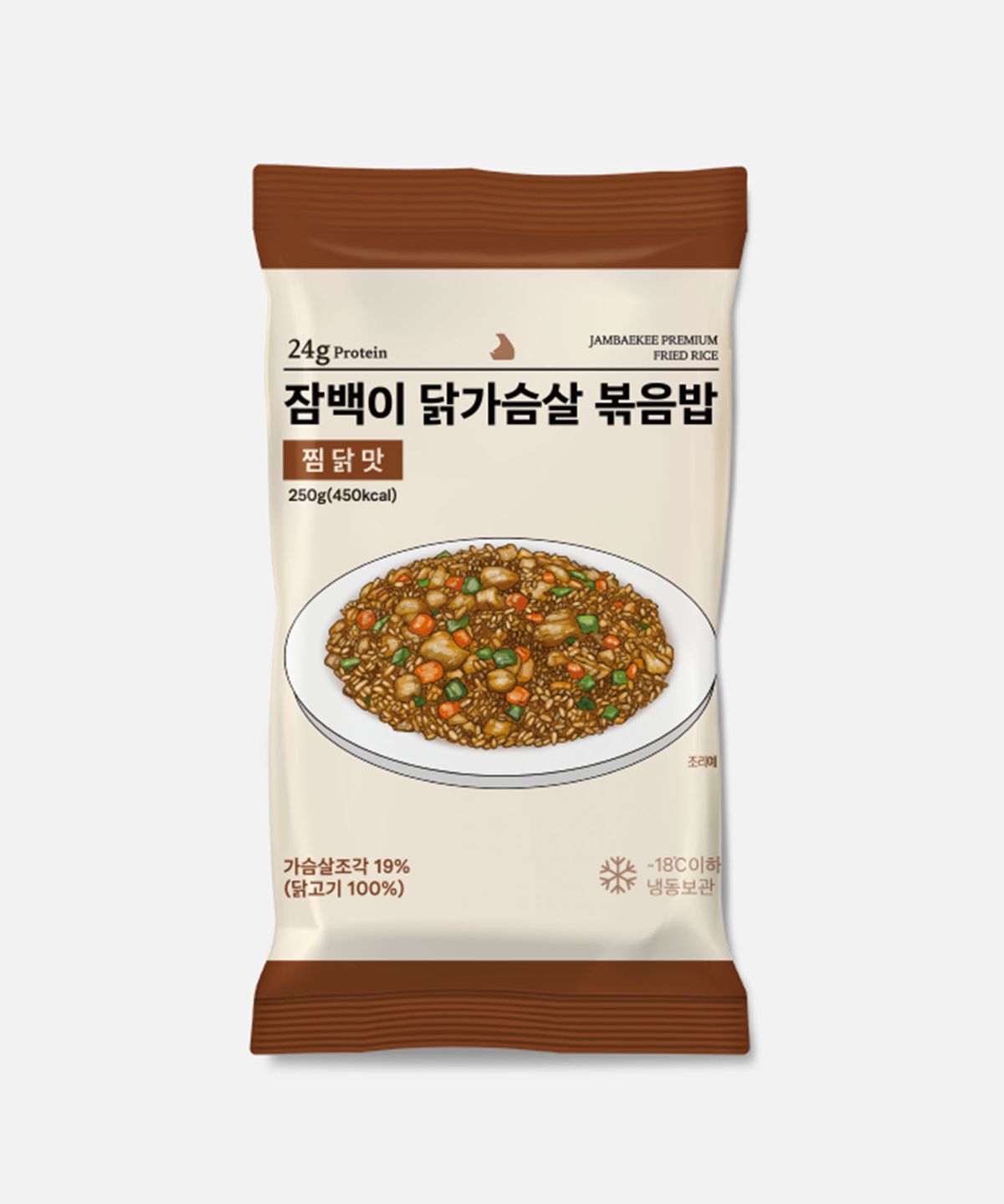잠백이(JAMBAEKEE) 닭가슴살 볶음밥 250g 야채맛 외 8종 10개입