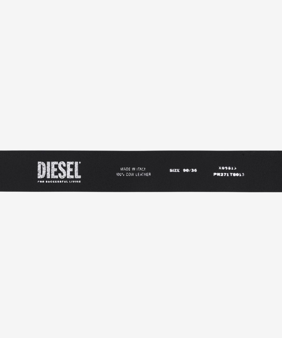 디젤(DIESEL) 오발 D 로고 B 1DR 레이어 벨트 - 블랙 / X09813PR271T8013