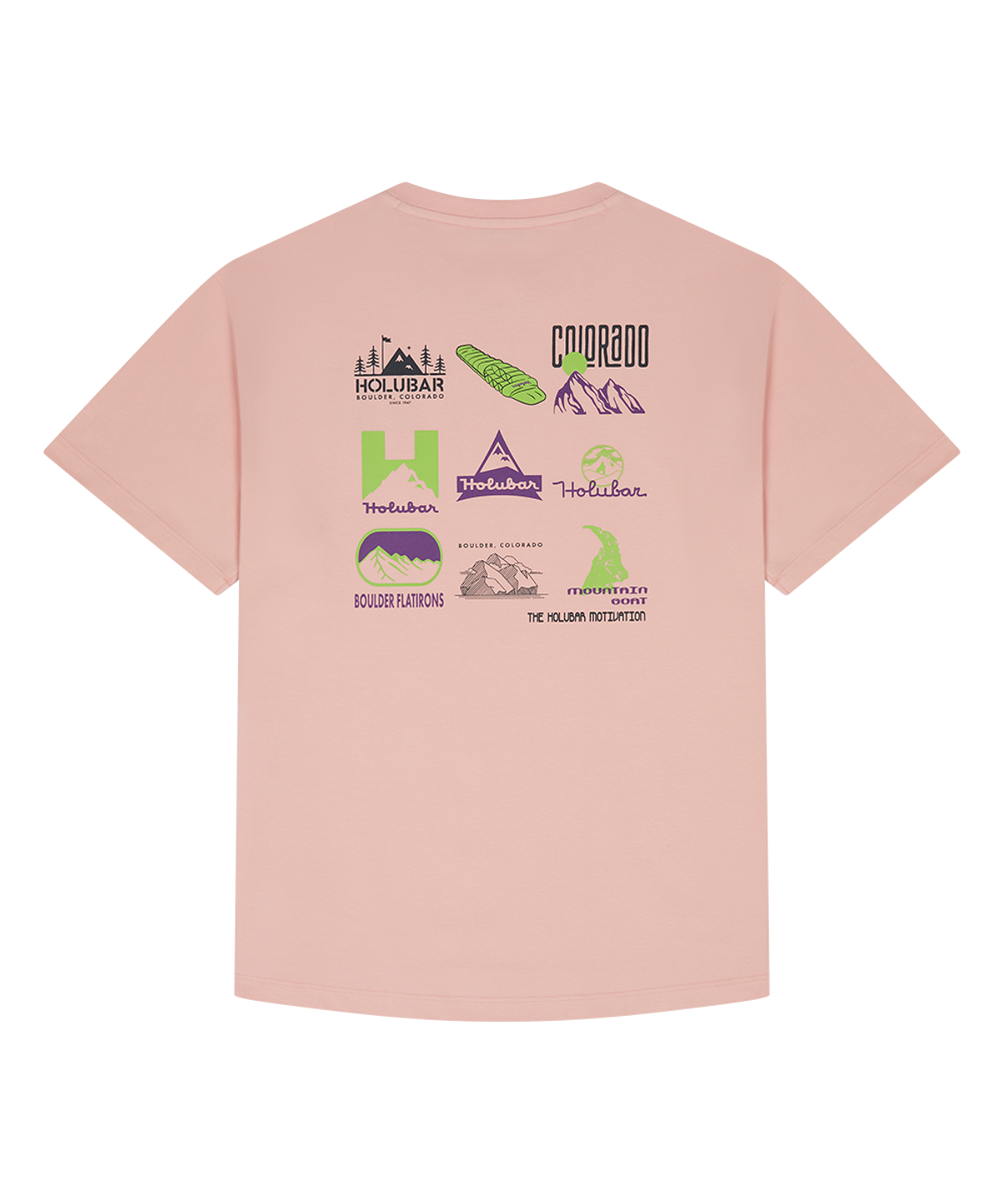 홀루바(HOLUBAR) Backpacking Graphic T Shirt Pink
