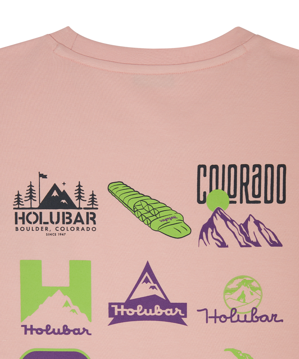 홀루바(HOLUBAR) Backpacking Graphic T Shirt Pink