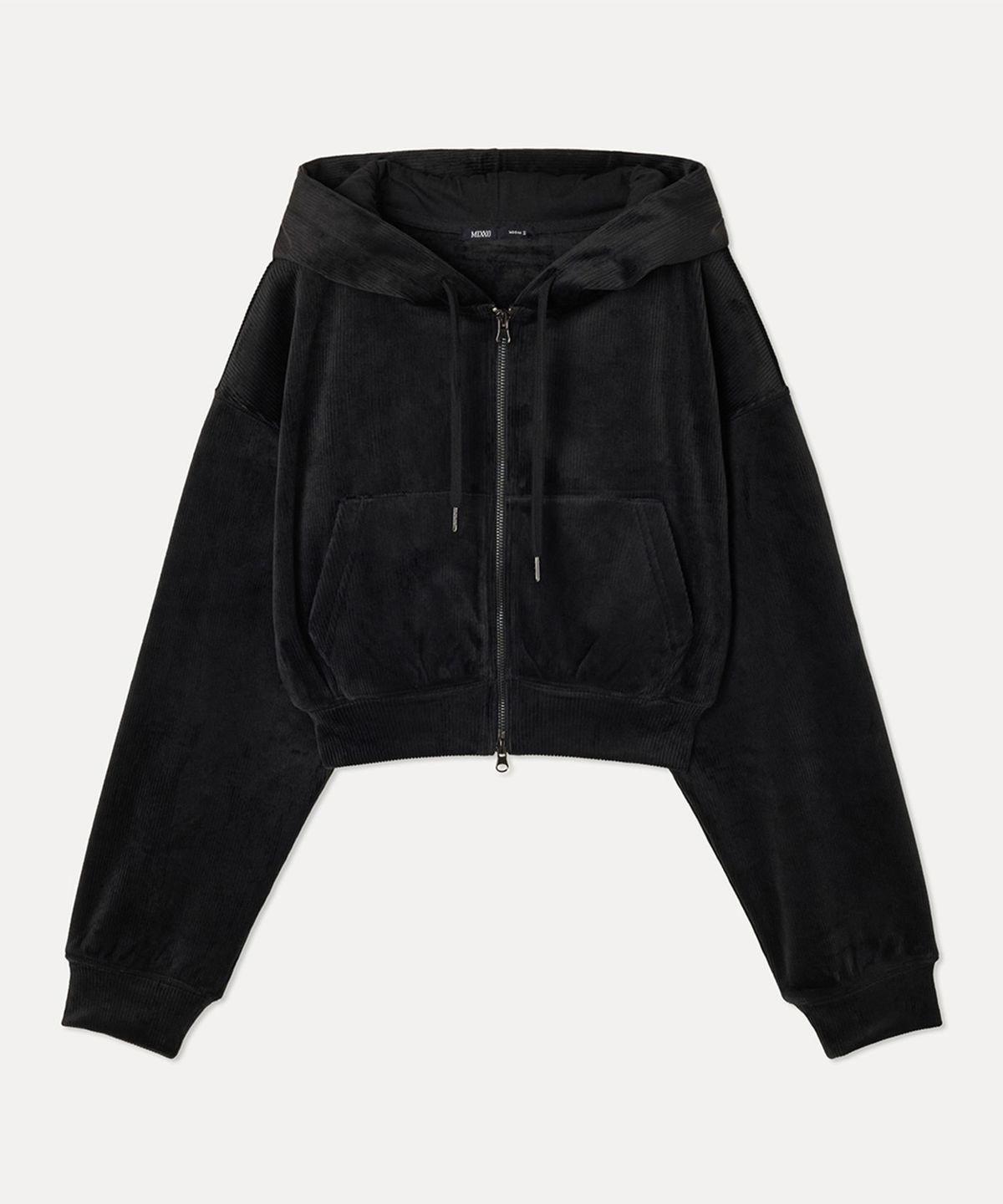 미쏘(MIXXO) 기모 후드 크롭 집업_MIWCMG110A