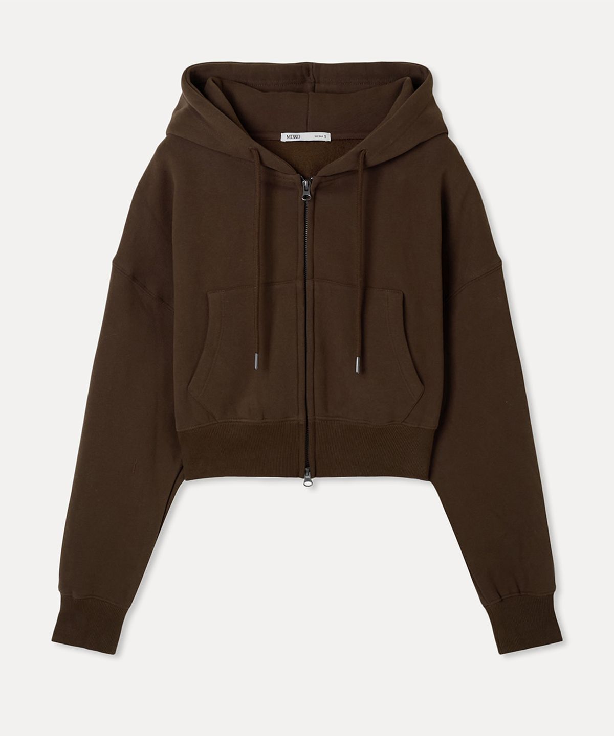 미쏘(MIXXO) 기모 후드 크롭 집업_MIWCMG110A