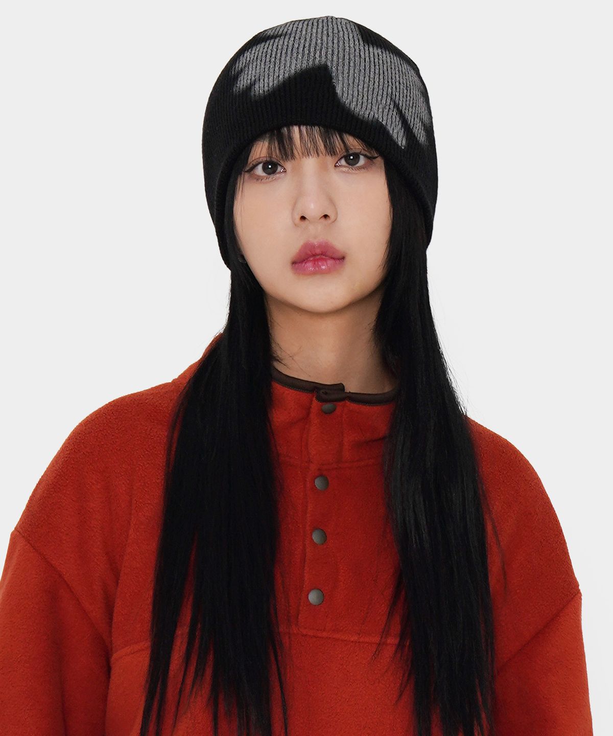 에키오(EKIO) 눈송이 로고 비니  (블랙)