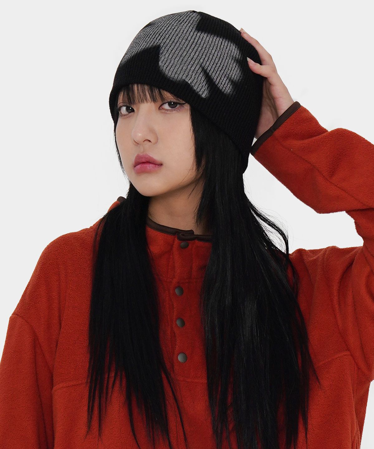 에키오(EKIO) 눈송이 로고 비니  (블랙)