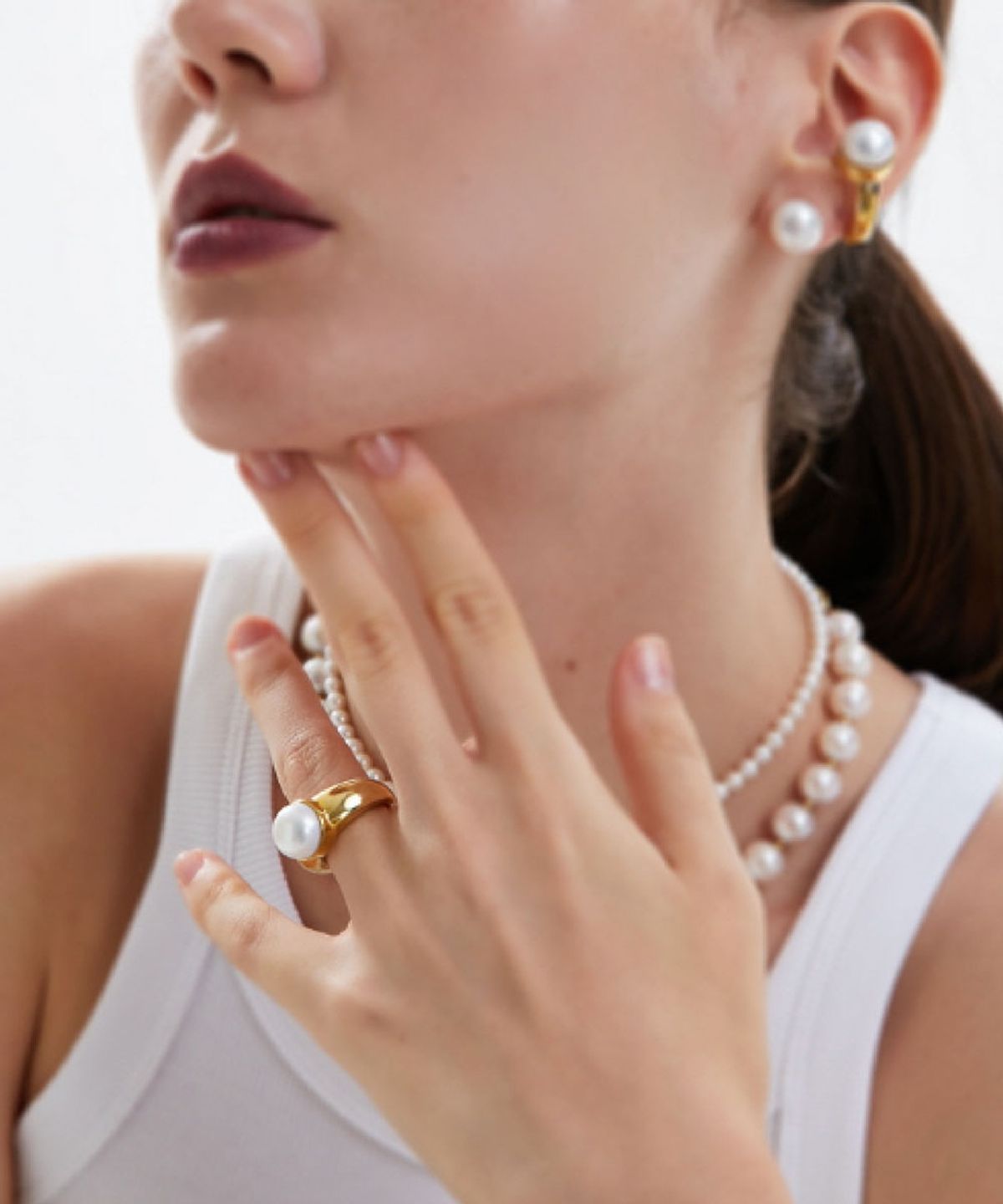 그라스마티네(GRASSE MATINEE) Chunky Pearl Ring