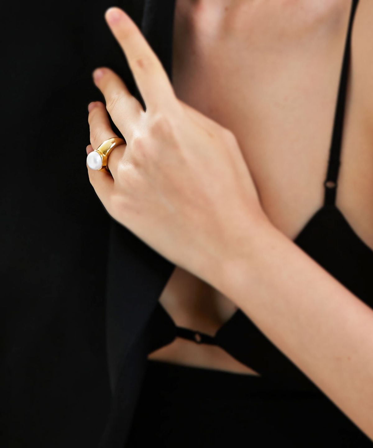 그라스마티네(GRASSE MATINEE) Chunky Pearl Ring