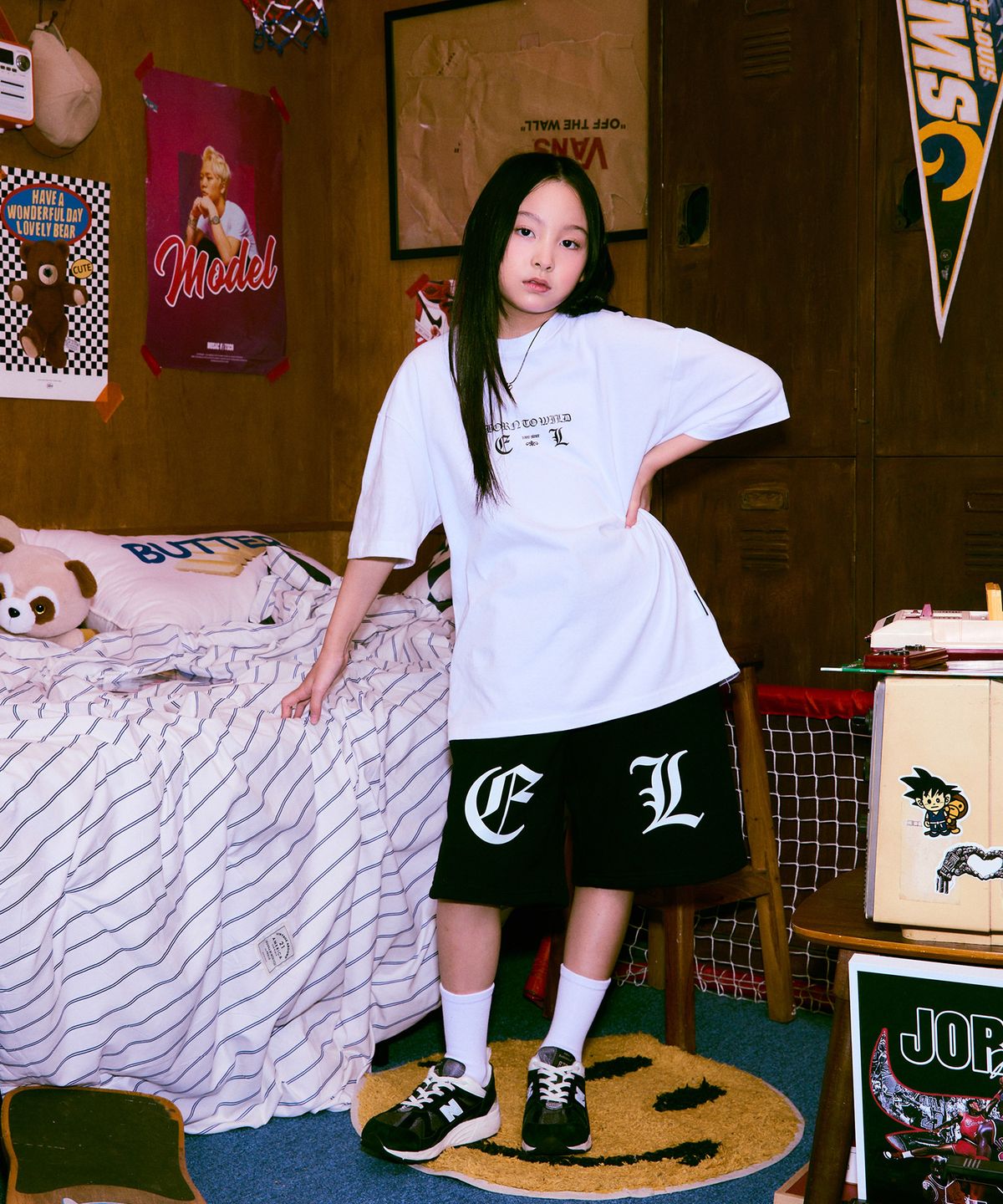 엘리메노영스터(ELIMENOYOUNGSTER) EY 에이션트 투턱 키즈 버뮤다 팬츠 4Color