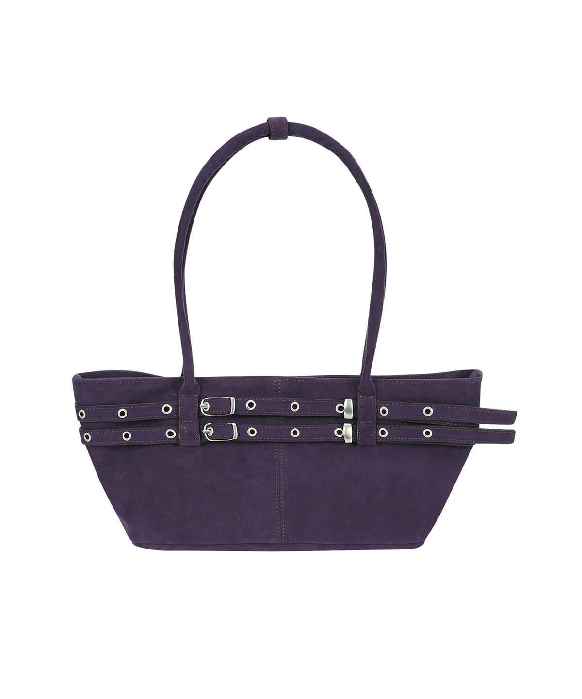 여밈(YEOMIM) mini belted boat bag (suede grape)