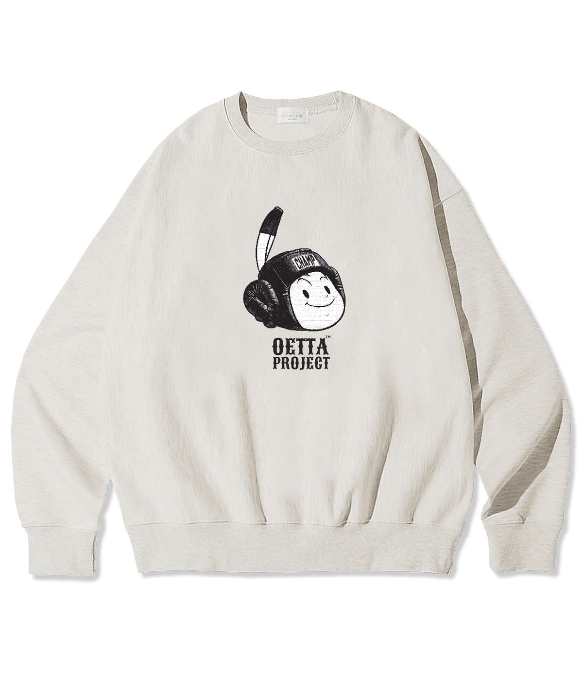 오에타(OETTA) 박서보이 더블 코튼 기모 오버핏 맨투맨