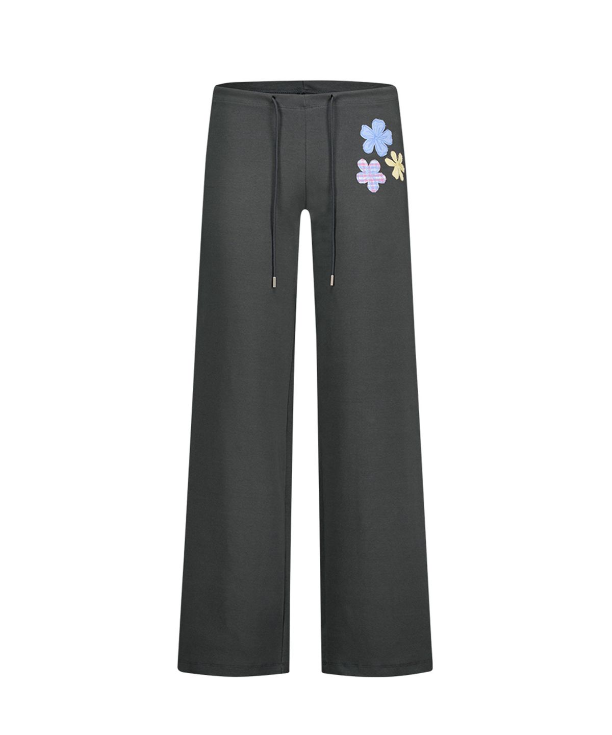 에즈이프 캘리(ASIF CALIE) FLOWER APPLIQUE BOOTCUT PANTS CHARCOAL