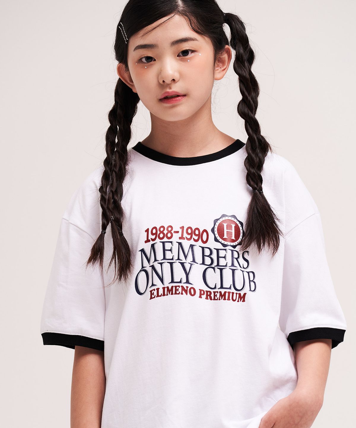 엘리메노영스터(ELIMENOYOUNGSTER) EY 멤버스 키즈 링거 반팔티 5Color