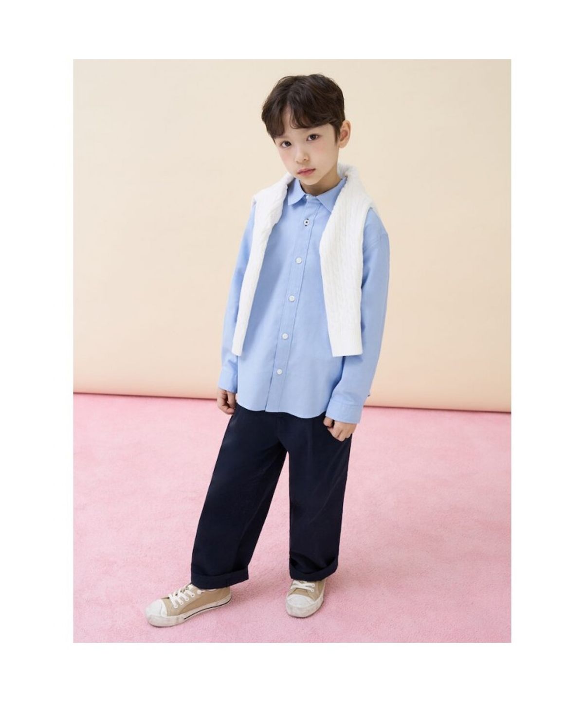 빈폴 키즈(BEANPOLE KIDS) [Essential] 옥스포드 셔츠 & 넥타이 세트  블루 (BI6164UE1P) (BI6164UE1P)