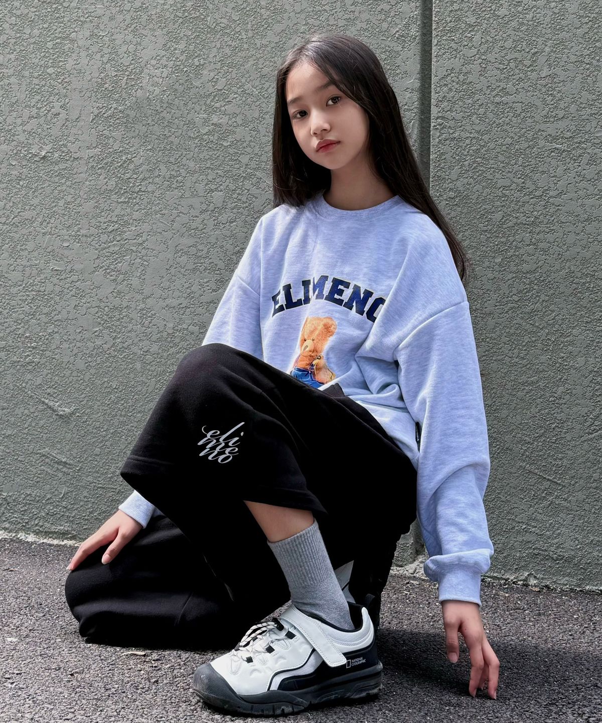 엘리메노영스터(ELIMENOYOUNGSTER) EY 스터디베어 키즈 맨투맨 3Color