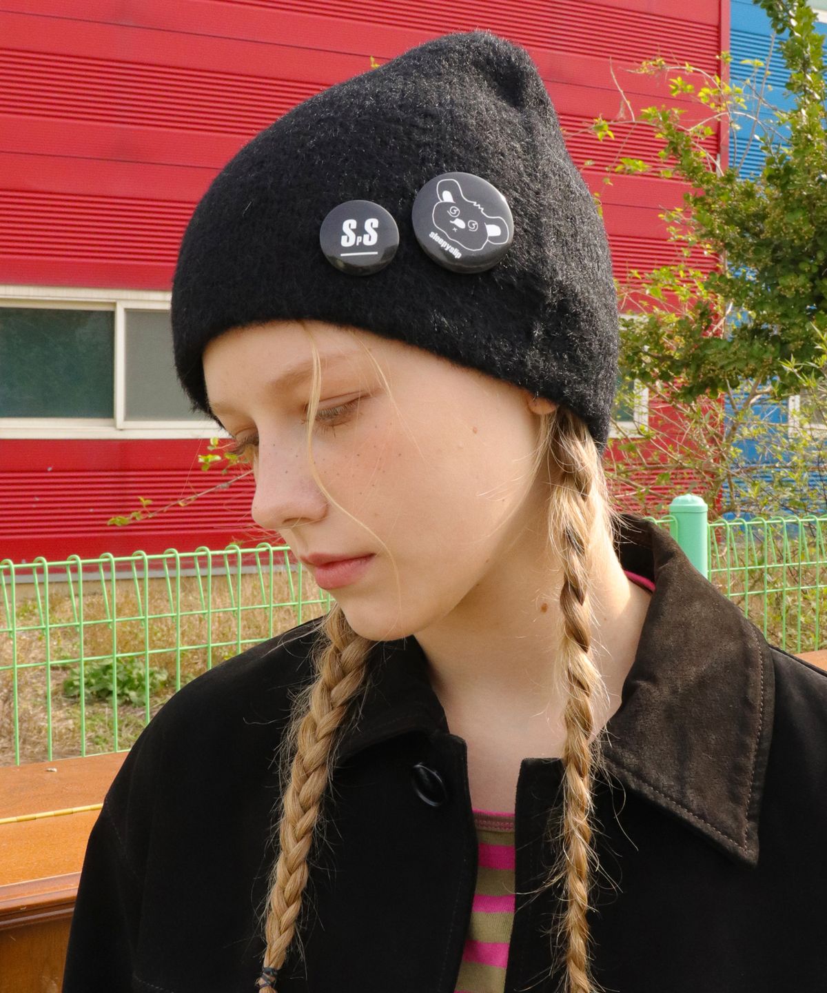 슬리피슬립(SLEEPYSLIP) FROST BLACK BEANIE
