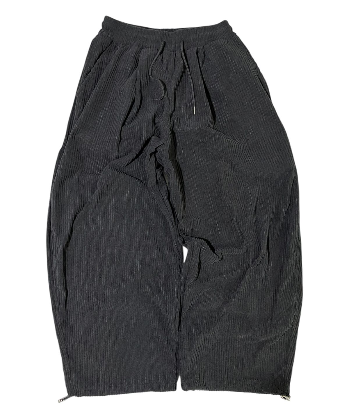 스케이터락(SK8ER ROCK) Vintage Label Corduroy Wide Pants ((black))