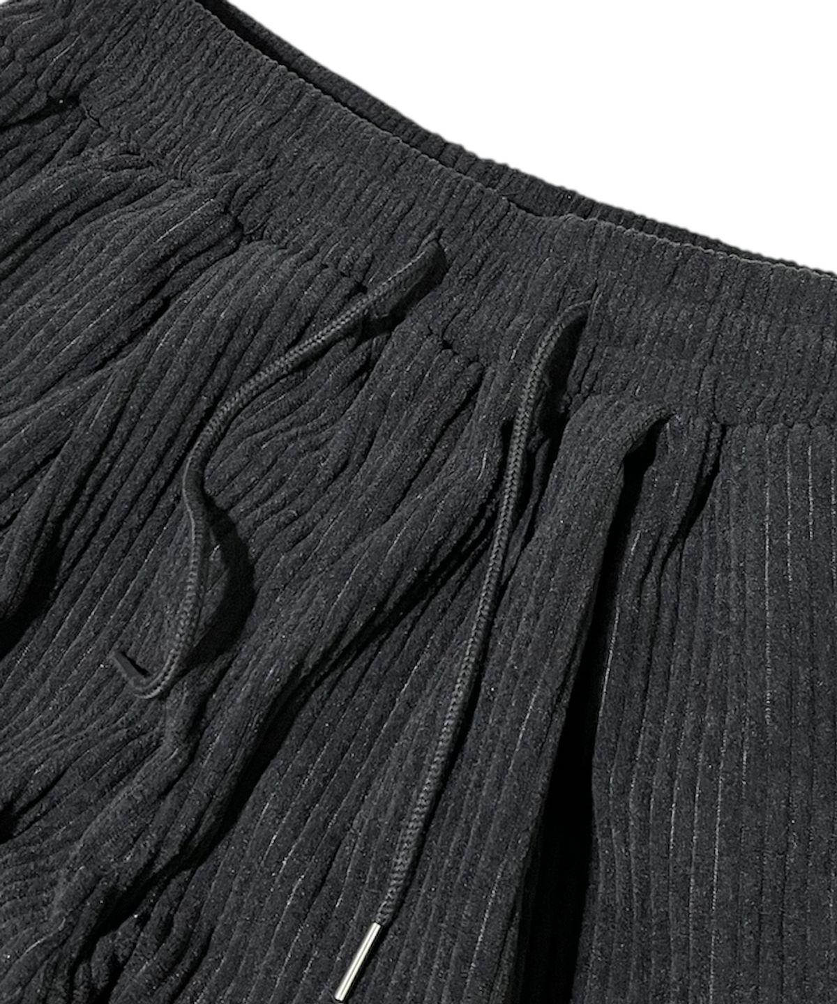 스케이터락(SK8ER ROCK) Vintage Label Corduroy Wide Pants ((black))