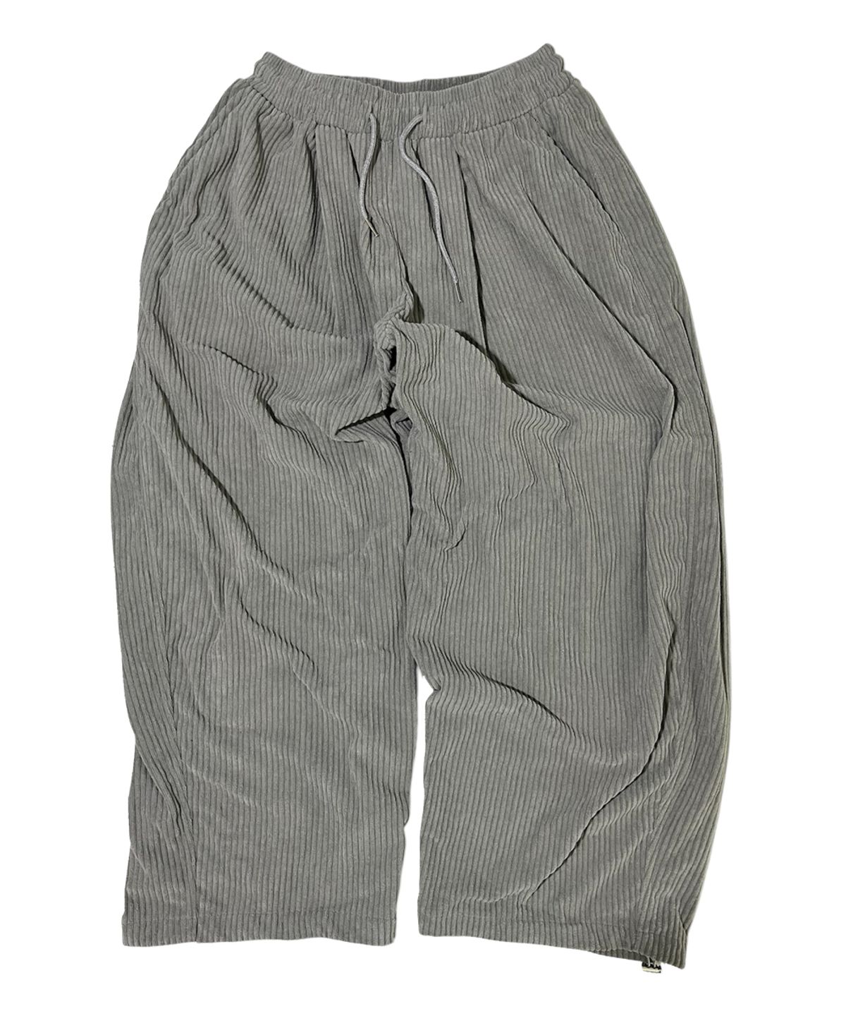 스케이터락(SK8ER ROCK) Vintage Label Corduroy Wide Pants ((gray))