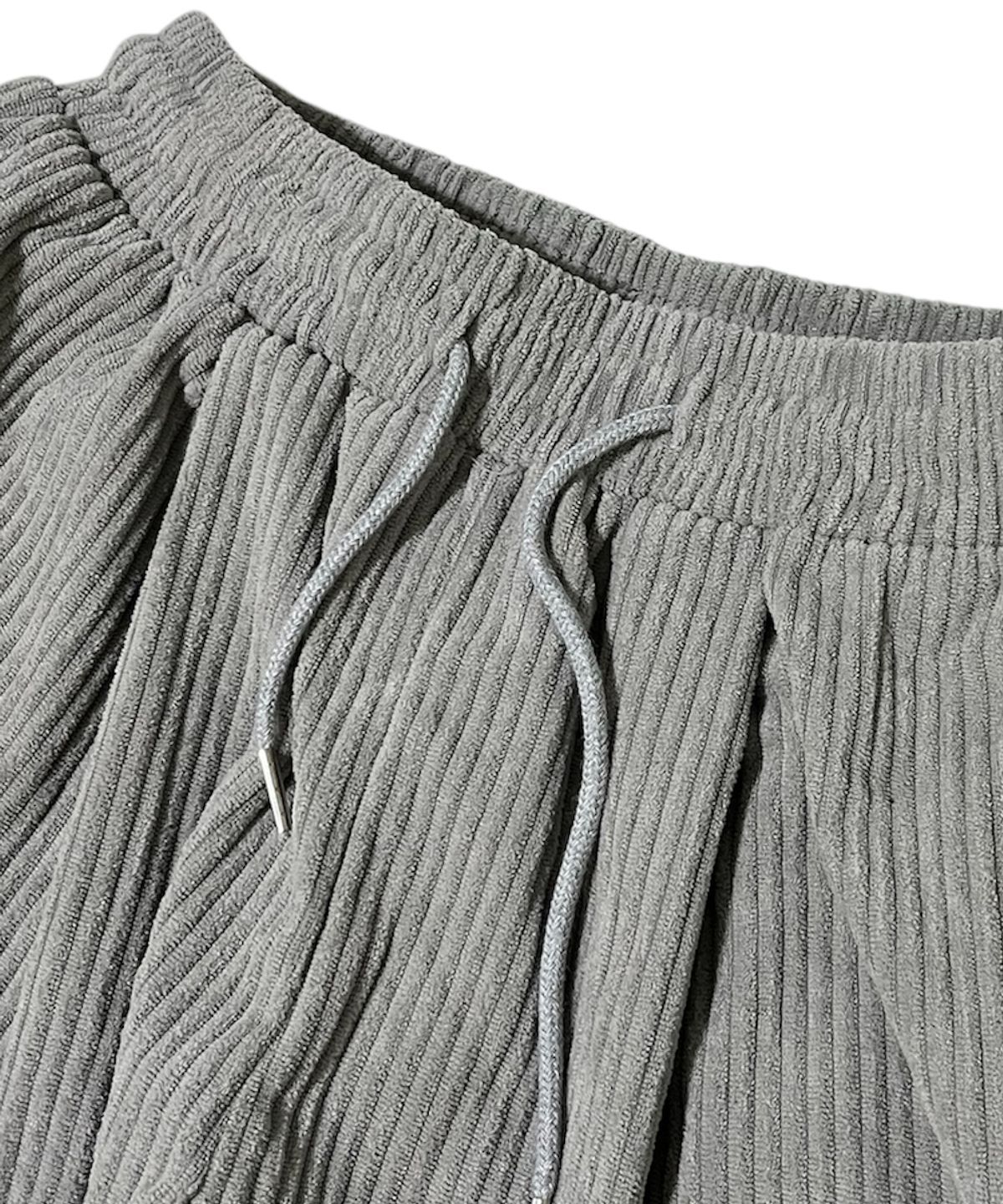 스케이터락(SK8ER ROCK) Vintage Label Corduroy Wide Pants ((gray))