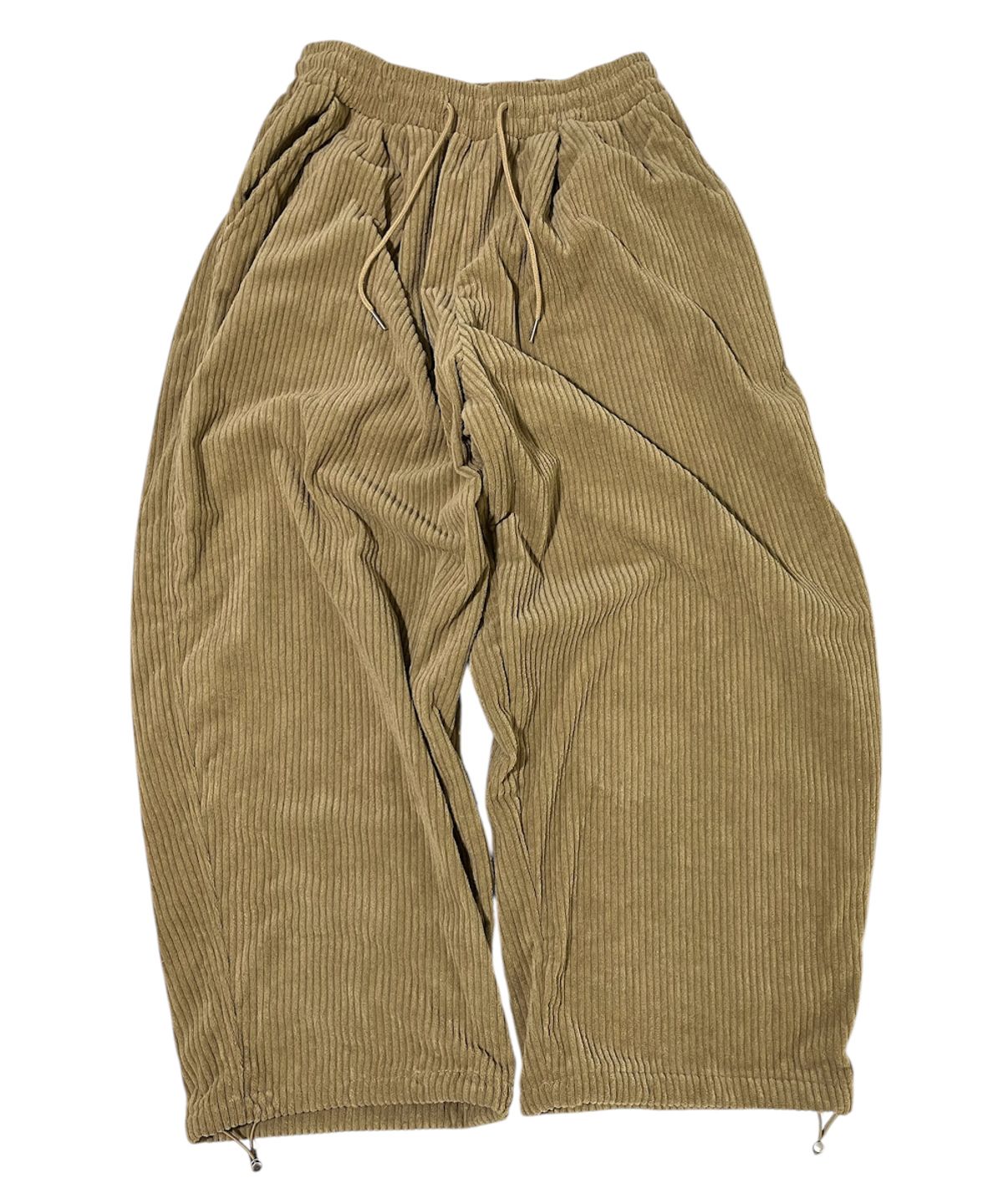 스케이터락(SK8ER ROCK) Vintage Label Corduroy Wide Pants ((beige))
