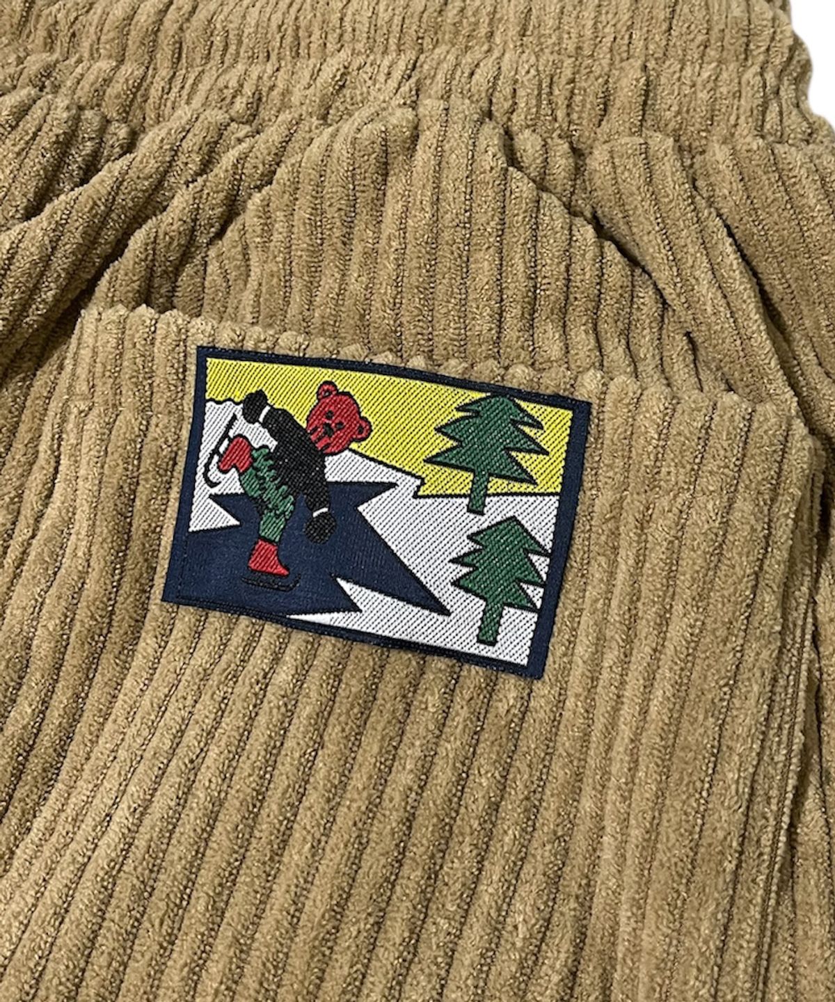 스케이터락(SK8ER ROCK) Vintage Label Corduroy Wide Pants ((beige))