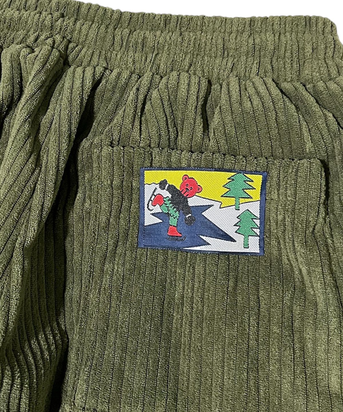 스케이터락(SK8ER ROCK) Vintage Label Corduroy Wide Pants ((khaki))