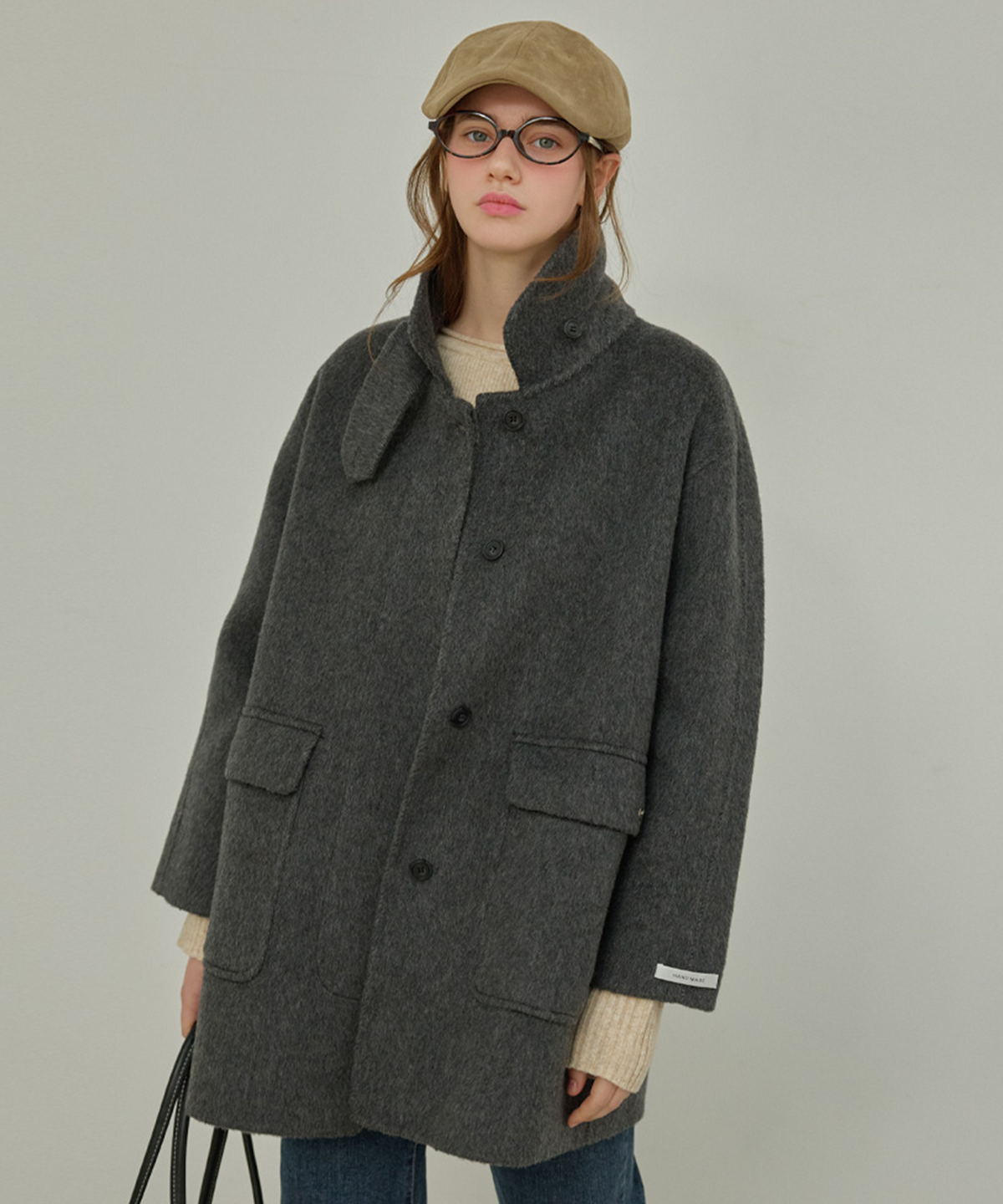 슬로우롤리(SLOWLOLLI) Balmacan wool handmade coat_2 Colors