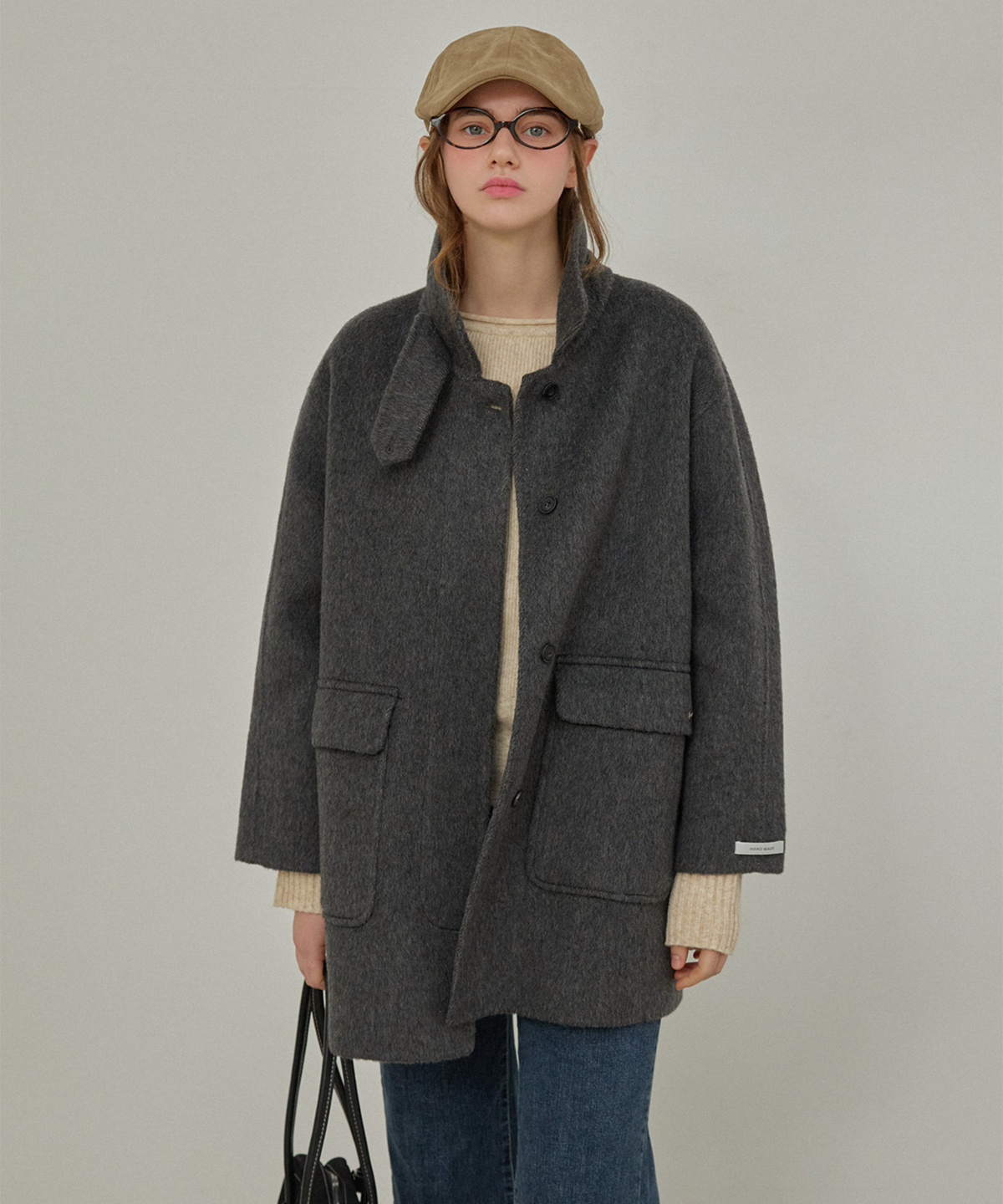 슬로우롤리(SLOWLOLLI) Balmacan wool handmade coat_2 Colors