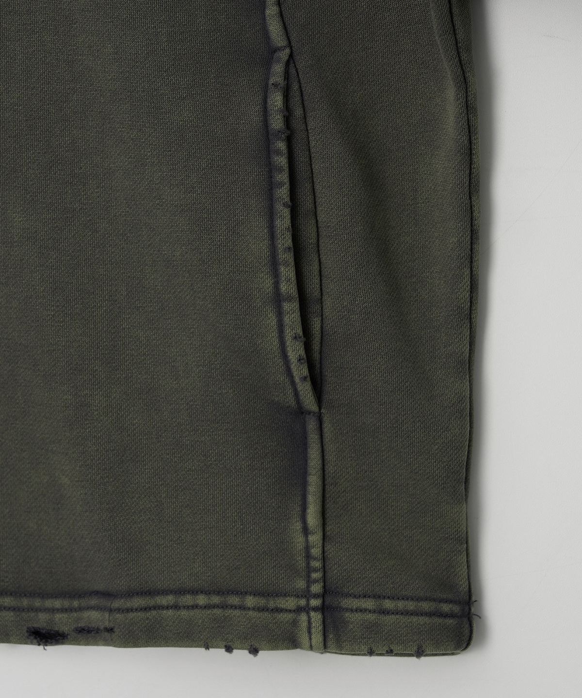 조질롱(JOJILONG) JN342 Vintage Washed Crop Hoodie - GREY