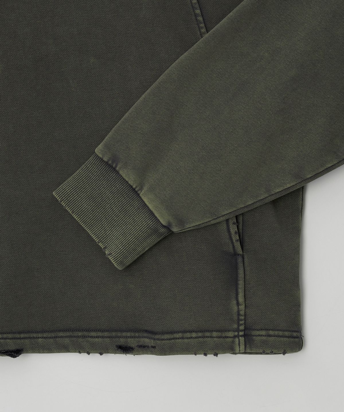 조질롱(JOJILONG) JN342 Vintage Washed Crop Hoodie - GREY