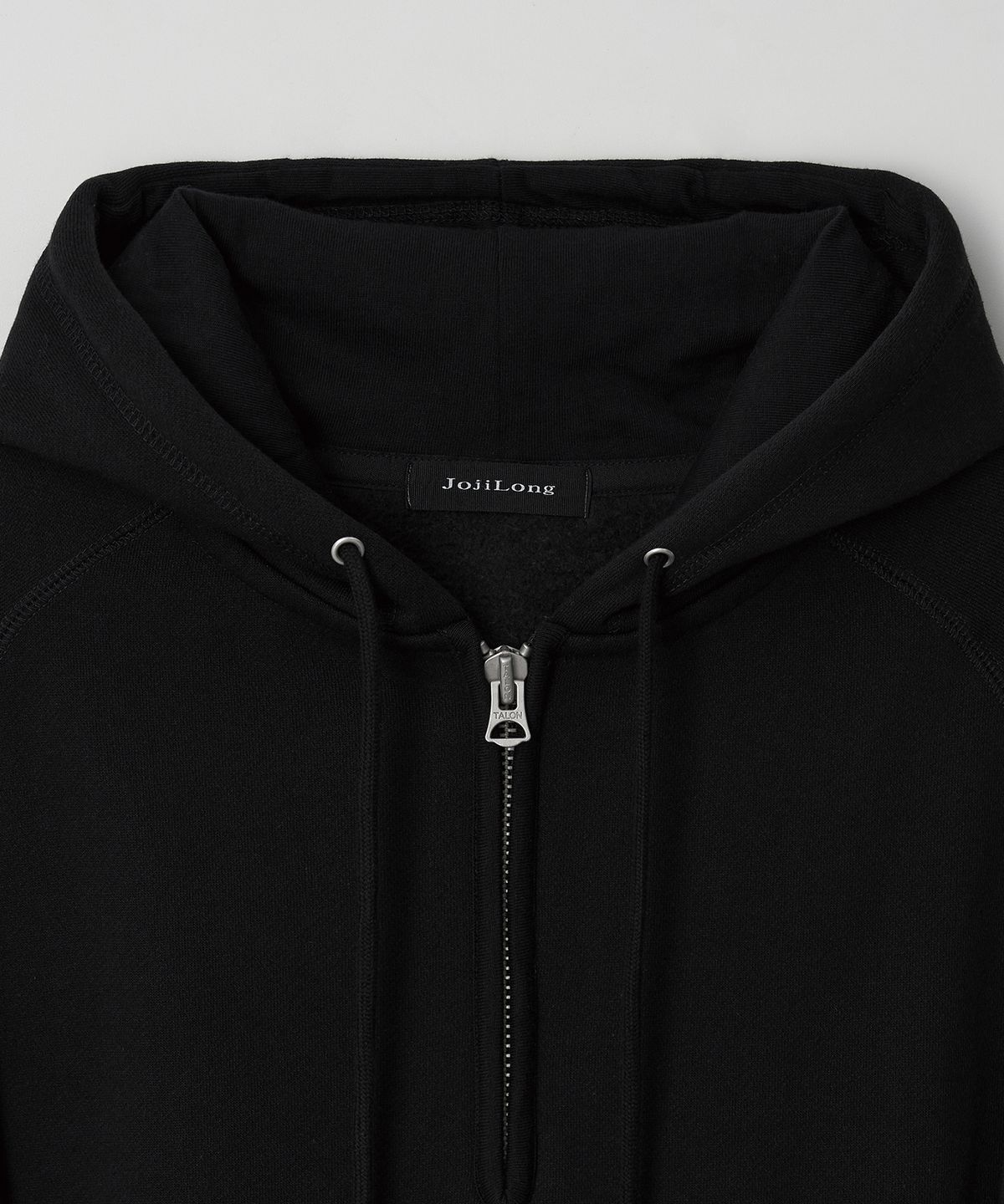 조질롱(JOJILONG) JN344 USA Cotton Half Zip Fleece Hoodie - BLACK
