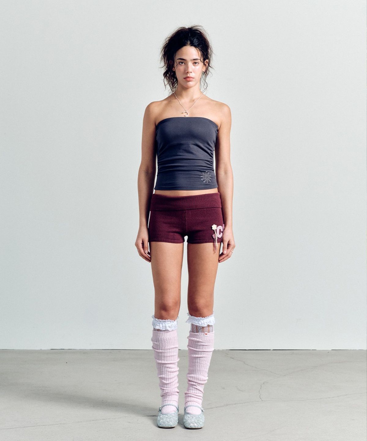 에즈이프 캘리(ASIF CALIE) SUN PADDED TUBE TOP CHARCOAL
